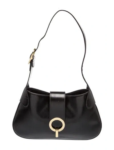 Pre-owned Sandro Leather Shoulder Bag In Black