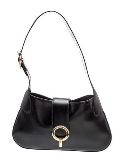 Pre-owned Sandro Leather Shoulder Bag In Black