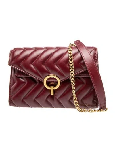 Pre-owned Sandro Leather Shoulder Bag In Burgundy