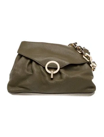 Pre-owned Sandro Leather Shoulder Bag In Green