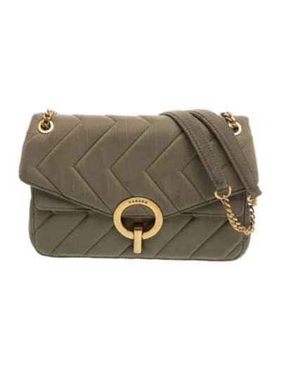Pre-owned Sandro Leather Shoulder Bag In Green