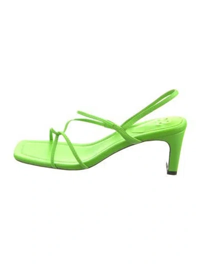 Pre-owned Sandro Leather Slingback Sandals In Green