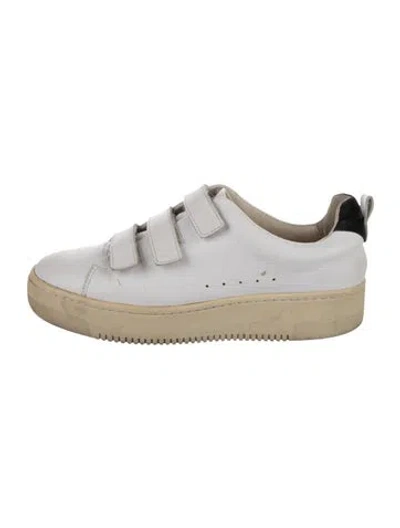 Pre-owned Sandro Leather Sneakers In White