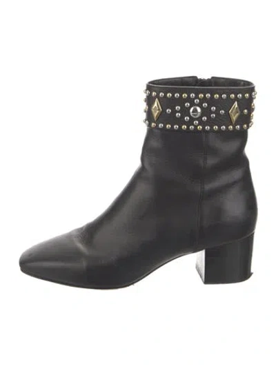 Pre-owned Sandro Leather Studded Accents Boots In Black