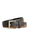 Sandro Leather Suede-trim Belt In Brown