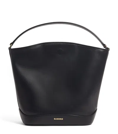 SANDRO LEATHER TANGOSO BUCKET BAG