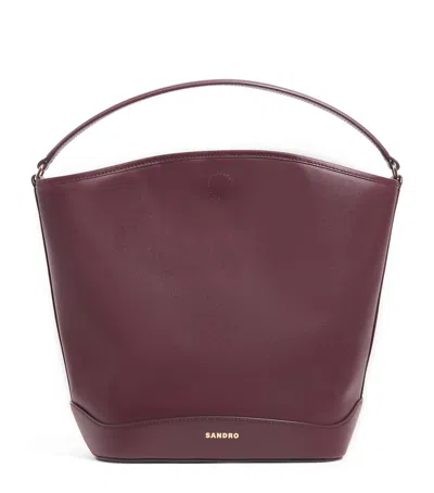 SANDRO LEATHER TANGOSO BUCKET BAG