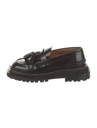 Pre-owned Sandro Leather Tassel Accents Loafers In Black