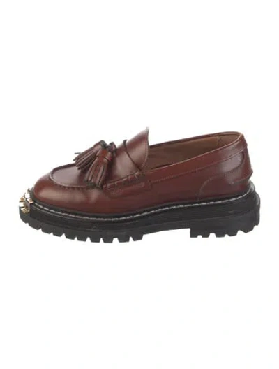 Pre-owned Sandro Leather Tassel Accents Loafers In Brown