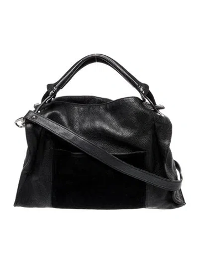 Pre-owned Sandro Leather Top Handle Bag In Black