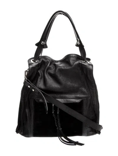 Pre-owned Sandro Leather Top Handle Bag In Black