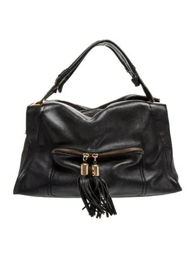 Pre-owned Sandro Leather Top Handle Bag In Black