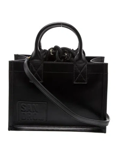 Pre-owned Sandro Leather Top Handle Bag In Black