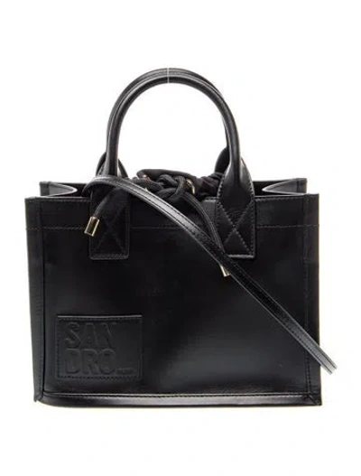 Pre-owned Sandro Leather Top Handle Bag In Blue