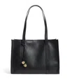Sandro Soft Leather Shopping Bag In Black