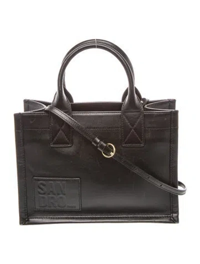 Pre-owned Sandro Leather Tote In Black