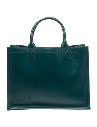 Pre-owned Sandro Leather Tote In Blue