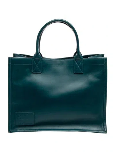 Pre-owned Sandro Leather Tote In Green