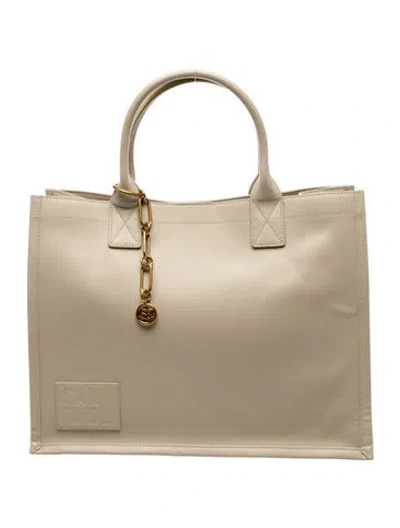 Pre-owned Sandro Leather Tote In Neutral