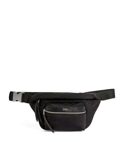 Sandro Logo-stamp Leather Belt Bag In Black