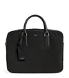 Sandro Logo-print Saffiano Leather Briefcase In Black