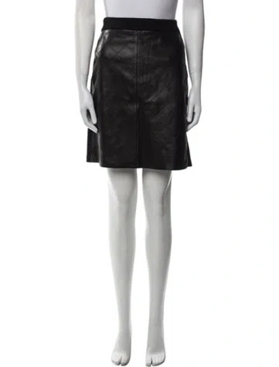 Pre-owned Sandro Leather Trim Embellishment Mini Skirt In Black