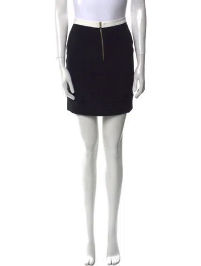 Pre-owned Sandro Leather Trim Embellishment Mini Skirt In Black