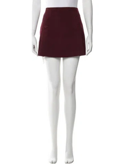 Pre-owned Sandro Leather Trim Embellishment Mini Skirt In Burgundy