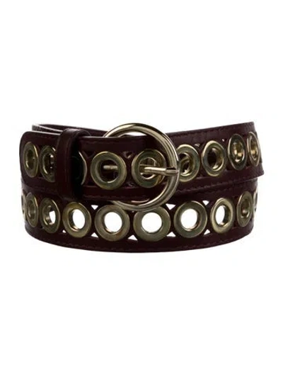 Pre-owned Sandro Leather Waist Belt In Burgundy