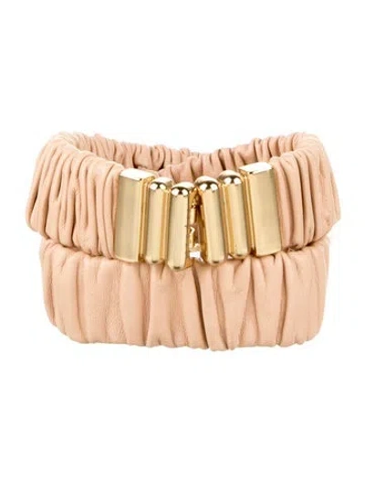 Pre-owned Sandro Leather Waist Belt In Neutrals