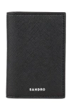 Sandro Leather Wallet In Black