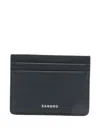 Sandro Leather Wallet In Blue