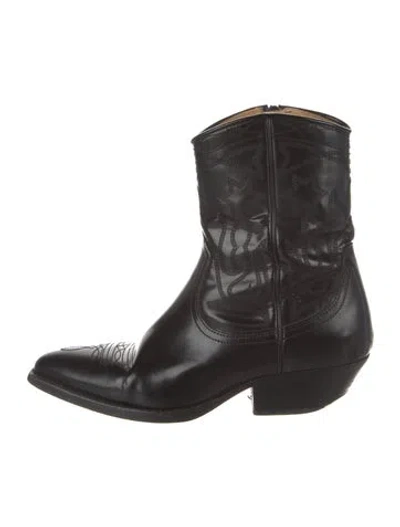 Pre-owned Sandro Leather Western Boots In Black