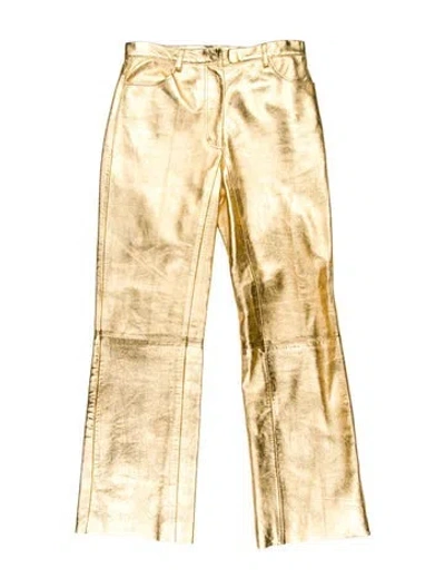 Pre-owned Sandro Leather Wide Leg Pants