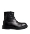 Sandro Leather Ankle Boots In Black