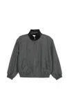 Sandro Oversized Leather-collar Jacket In Gray