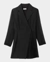 Sandro Pleated Detail Dress In Black