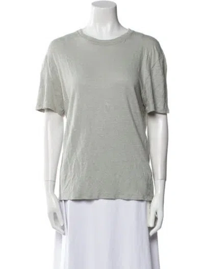 Pre-owned Sandro Linen Bateau Neckline T-shirt In Gray