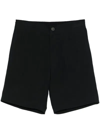 Sandro Linen Bermuda Shorts In Blue