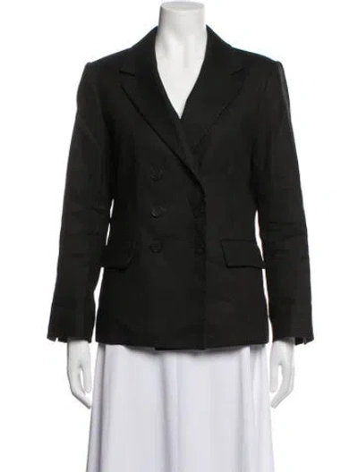 Pre-owned Sandro Linen Blazer In Black