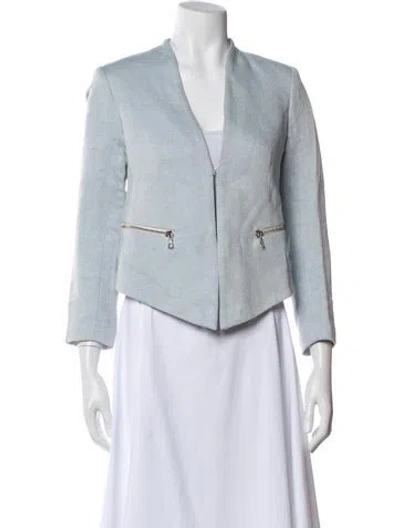Pre-owned Sandro Linen Blazer In Blue
