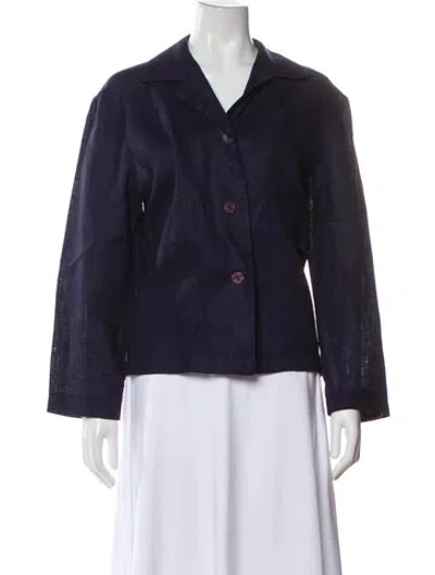 Pre-owned Sandro Linen Blazer In Blue