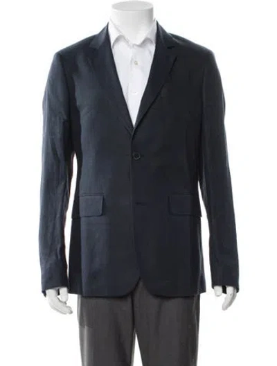 Pre-owned Sandro Linen Blazer In Blue