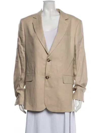 Pre-owned Sandro Linen Blazer In Neutral