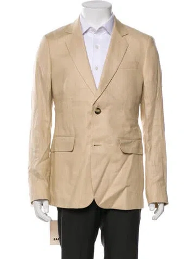 Pre-owned Sandro Linen Blazer W/ Tags In Neutral