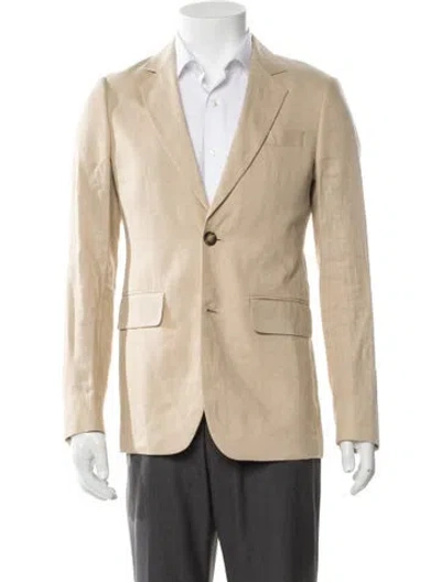 Pre-owned Sandro Linen Blazer W/ Tags In Neutral