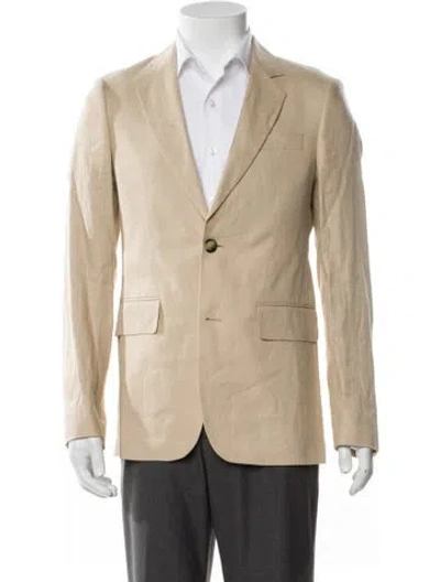 Pre-owned Sandro Linen Blazer W/ Tags In Neutral