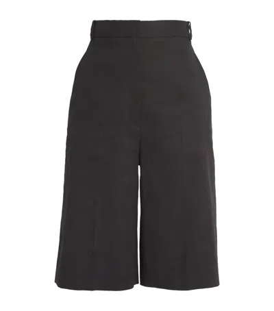 SANDRO LINEN-BLEND BERMUDA SHORTS