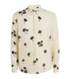 Sandro Mens Off White Floral-print Pointed-collar Linen Blend Shirt In Neutral