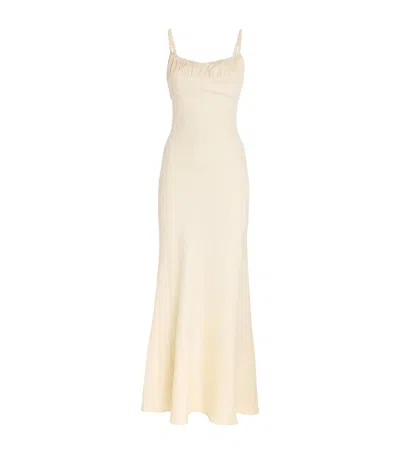 SANDRO LINEN-BLEND MAXI DRESS